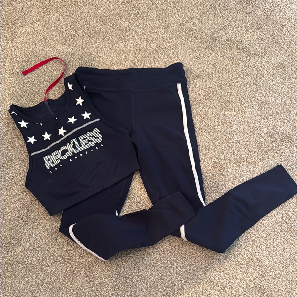 Navy and White Star Sports Set